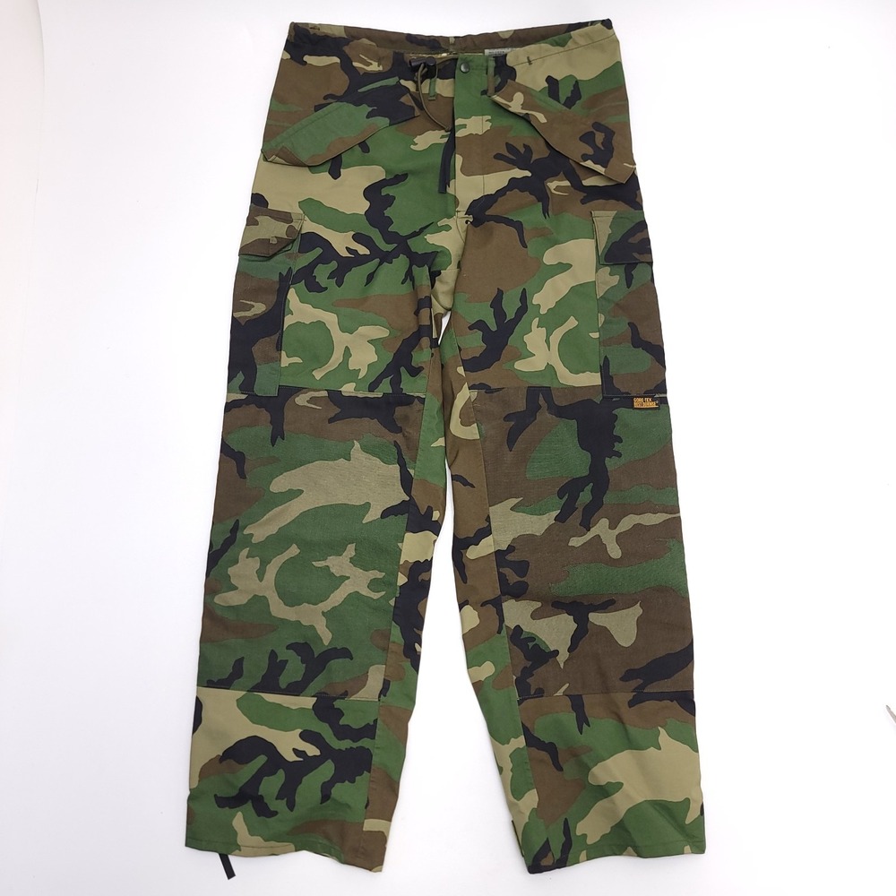 Tennier Ind. ECWCS GoreTex Cammo Pants Trousers Woodland Small Regular Vintage